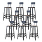 Outdoor Industrial Counter Stool Wood and Metal Black Footrest Bar Stool 8 Piece Set Square Clearhalo 'Bar Furniture' 'Bar Stools' 'bar_stools' 'furn' 'furn_bar_stools' 'Furniture' 'Kitchen & Dining Furniture' 5797880