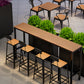 Outdoor Industrial Counter Stool Wood and Metal Black Footrest Bar Stool Clearhalo 'Bar Furniture' 'Bar Stools' 'bar_stools' 'furn' 'furn_bar_stools' 'Furniture' 'Kitchen & Dining Furniture' 5797885