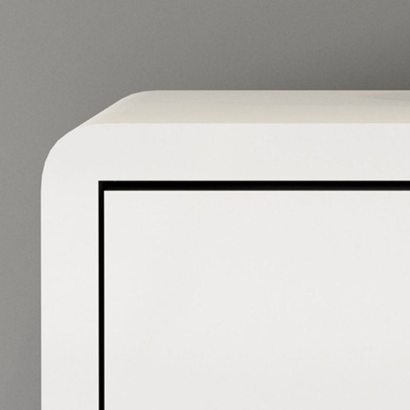 Glam witte opbergkast dressoir vaste dennen opbergkist met metalen voeten