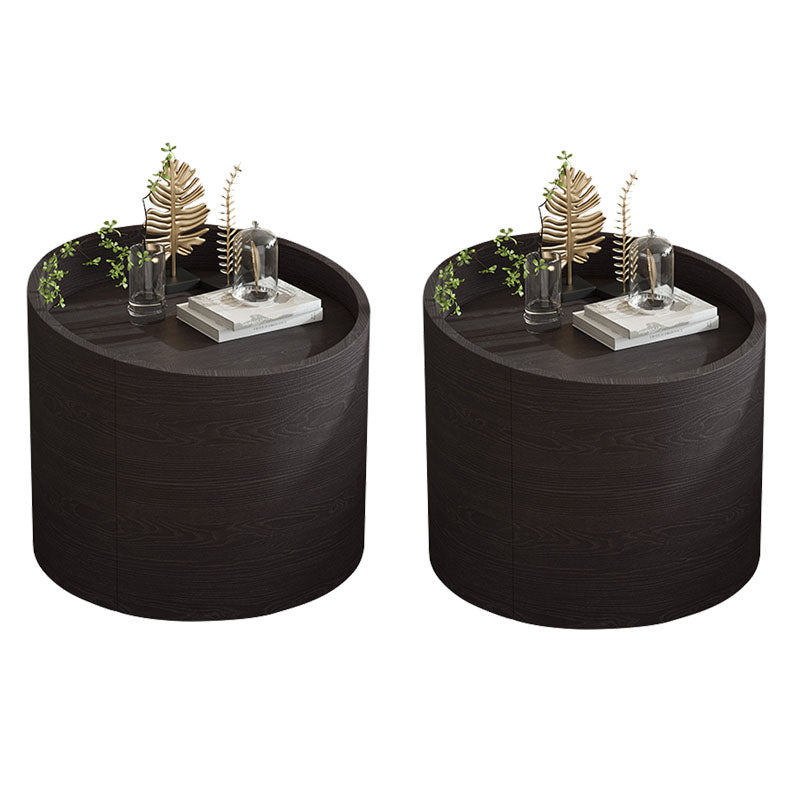 Contemporary Solid Wood Night Table 1 Drawer Bed Nightstand for Bedroom Black 2 Piece Set Clearhalo 'Bedroom Furniture' 'furn' 'furn_night_stand' 'Furniture' 'night_stand' 'Nightstands' 5797999