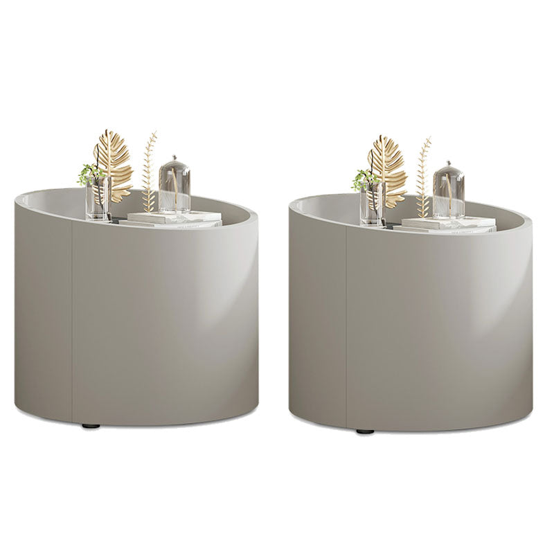 Contemporary Solid Wood Night Table 1 Drawer Bed Nightstand for Bedroom Cream Gray 2 Piece Set Clearhalo 'Bedroom Furniture' 'furn' 'furn_night_stand' 'Furniture' 'night_stand' 'Nightstands' 5798000