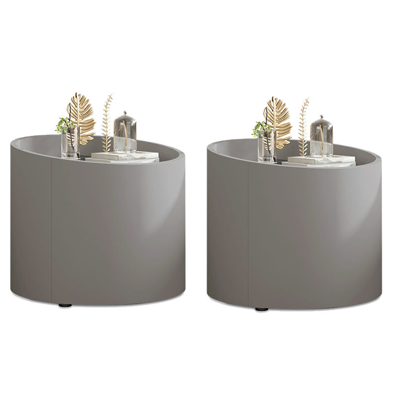 Contemporary Solid Wood Night Table 1 Drawer Bed Nightstand for Bedroom Light Gray 2 Piece Set Clearhalo 'Bedroom Furniture' 'furn' 'furn_night_stand' 'Furniture' 'night_stand' 'Nightstands' 5798005