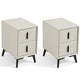 Wood Nightstand Glam 2 Drawer Night Table with Legs for Bedroom