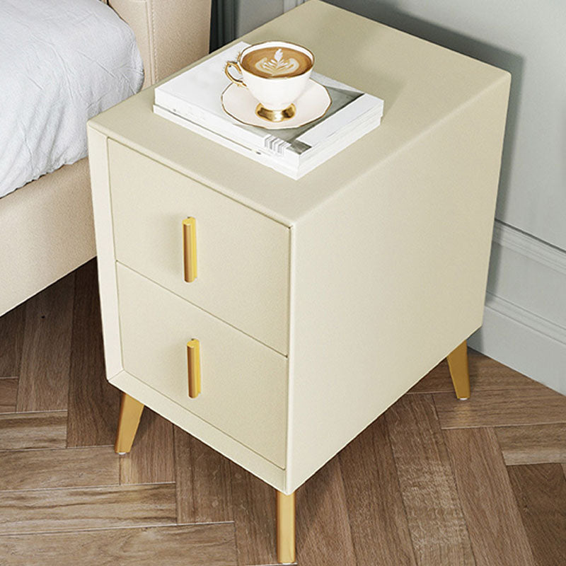 Nightstand Wood Glam 2 Table de nuit du tiroir avec jambes pour chambre à coucher