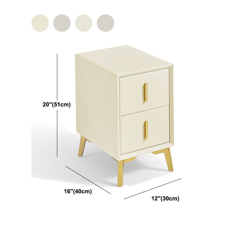 Nightstand Wood Glam 2 Table de nuit du tiroir avec jambes pour chambre à coucher