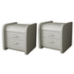 Leather 19.29 H Nightstand Contemporary Night Table with Drawers