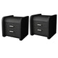 Leather 19.29 H Nightstand Contemporary Night Table with Drawers