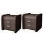 Leather 19.29 H Nightstand Contemporary Night Table with Drawers