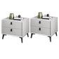 Faux Marble and Solid Wood Nightstand Contemporary Legs Included Bed Nightstand Drawers 16"L x 16"W x 18.5"H Ivory 2 Piece Set Clearhalo 'Bedroom Furniture' 'furn' 'furn_night_stand' 'Furniture' 'night_stand' 'Nightstands' 5798047