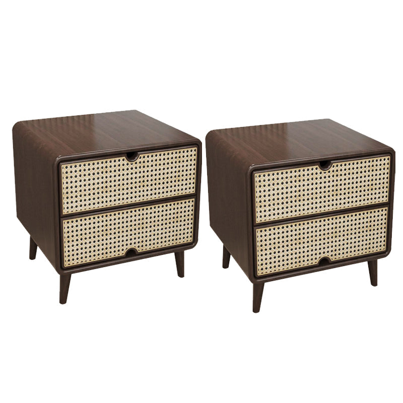 Wicker & Rattan Bed Nightstand Contemporary Night Table for Bedroom
