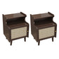Wicker & Rattan Bed Nightstand Contemporary Night Table for Bedroom