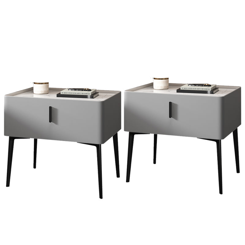 Mesa de acento contemporánea Mesa de mármol genuino y de cuero sintético