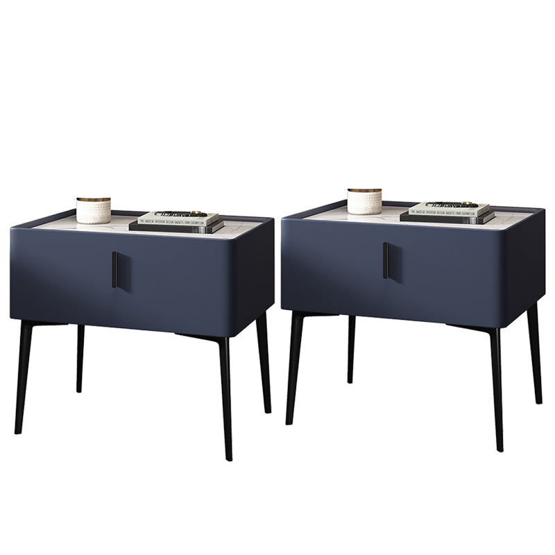 Mesa de acento contemporánea Mesa de mármol genuino y de cuero sintético