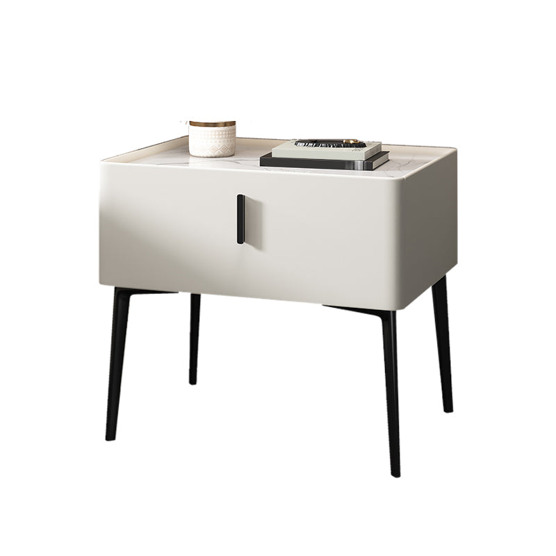 Mesa de acento contemporánea Mesa de mármol genuino y de cuero sintético