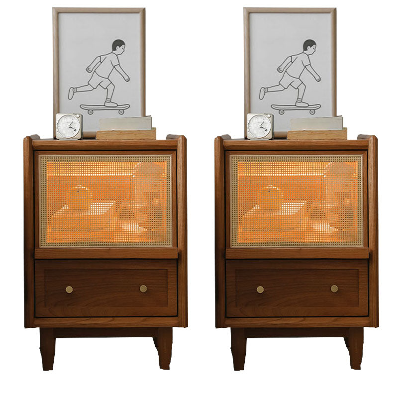 Zeitgenössischer Bett Nachttisch 2 Schubladen Akzenttisch Nachttisch