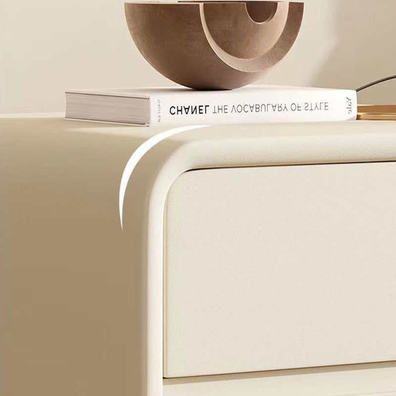 Mobile da comodino in pelle per tavolo da notte contemporaneo con 2 cassetti