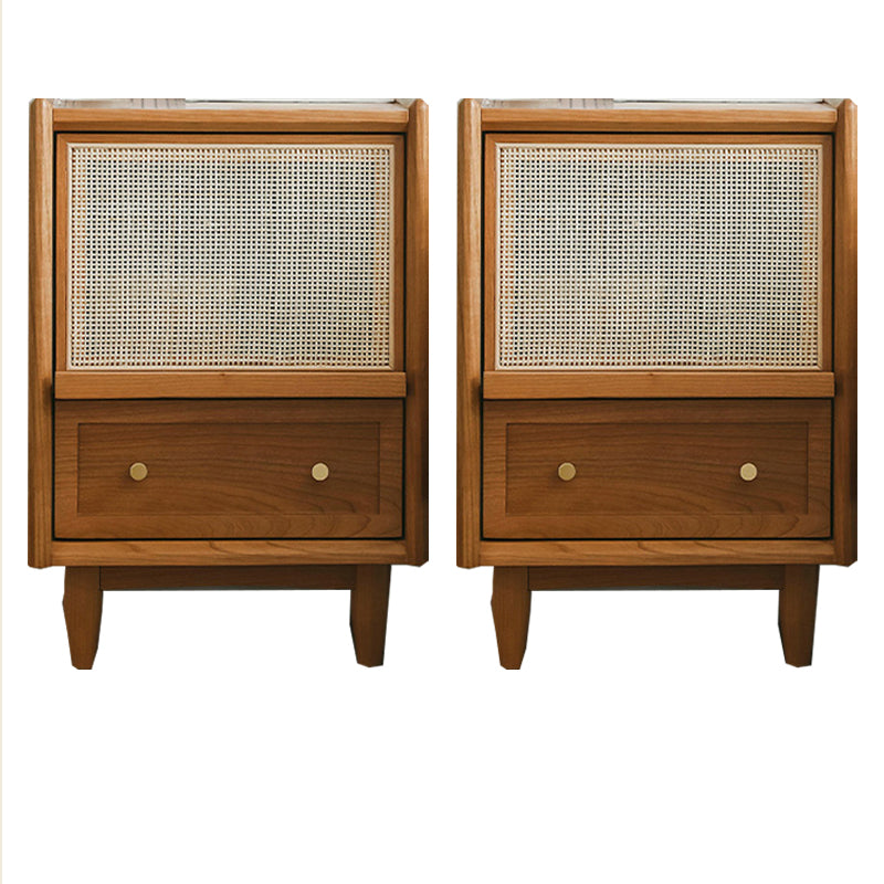 Wicker & Rattan Moderner Nachttisch Massivholz Aufbewahrung Nachttisch