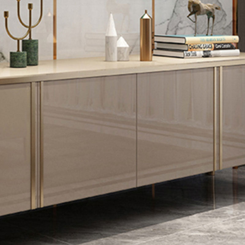 Moderner Glam -TV -Stand, geschlossene Speicher -TV -Konsole in Schwarz/ Gold