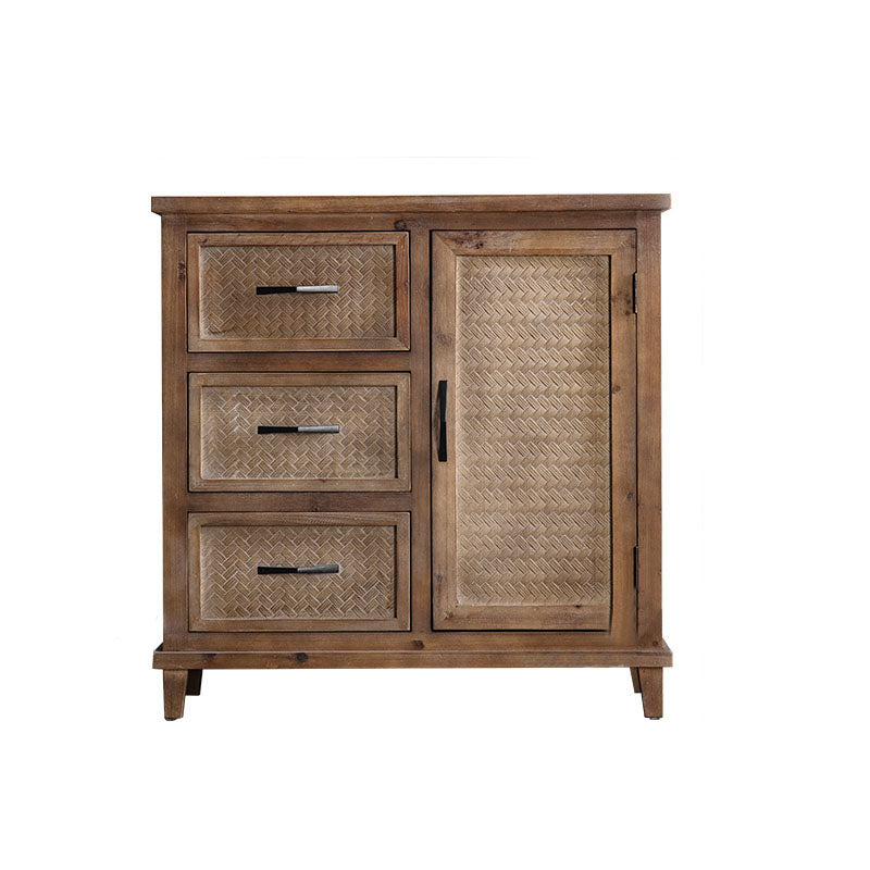 Cassa di stoccaggio tradizionale americano in difficoltà in legno.