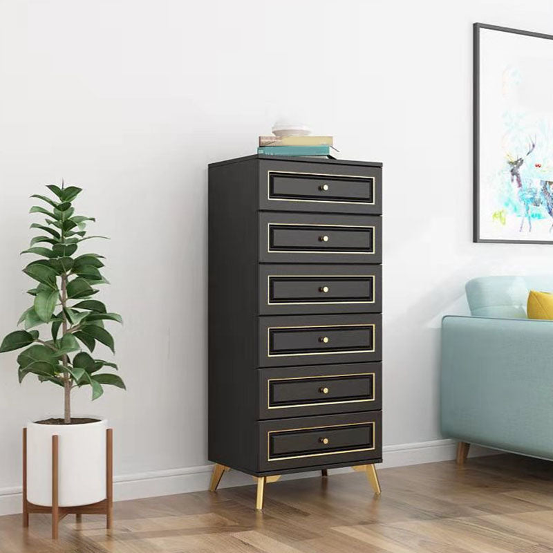 Eigentijdse zachte close laden opbergkast houten dressoir met metalen voeten