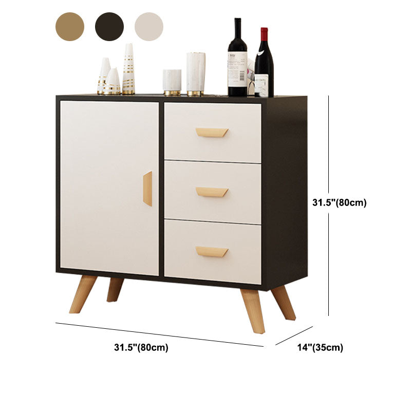 コンテンポラリーコンボドレッサー木製ベッドルーム収納チェストドレッサーとドアと