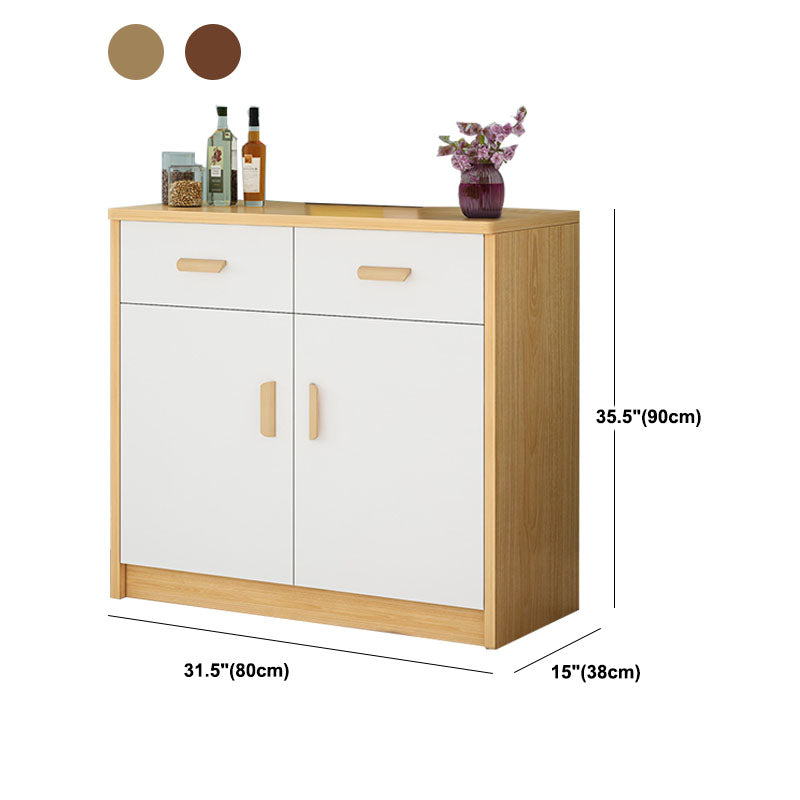 Contemporary Combo Dresser Wooden Bedroom Storage Chest Dresser with Drawers and Doors
