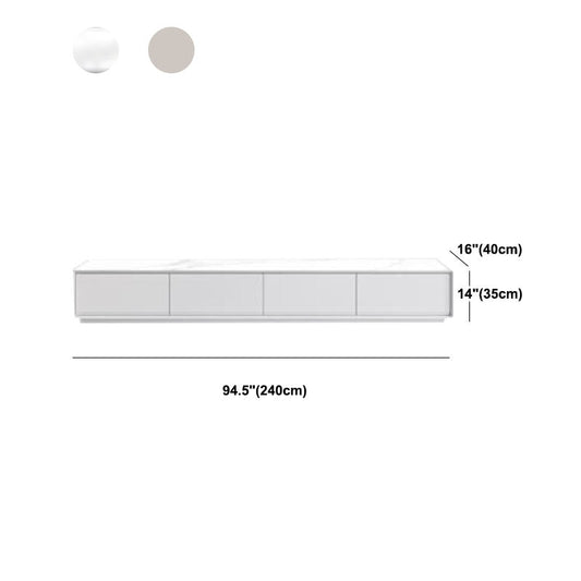 Modern Style White TV Stand, Stone/ Wood TV Console with Drawers Clearhalo 'furn' 'furn_tv_stands_entertainment_centers' 'Furniture' 'Living Room Furniture' 'TV Stands & Entertainment Centers' 'TV Stands & Media Storage Furniture' 'tv_stands_entertainment_centers' 5799101