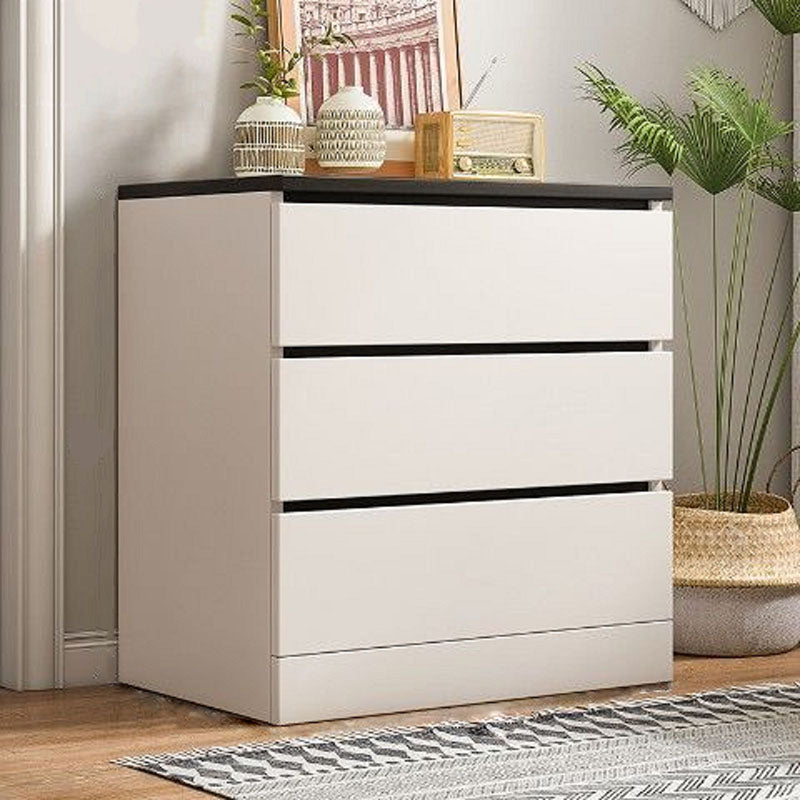 Contemporary Chest Dresser Wooden Storage Chest with Soft-Close Drawers 24"L x 16"W x 27"H White-Black 3 Clearhalo 'Bedroom Furniture' 'Dressers & Chests' 'dressers_chests' 'furn' 'furn_dressers_chests' 'Furniture' 5799124