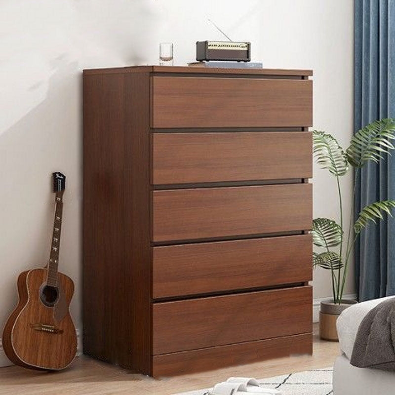 Contemporary Chest Dresser Wooden Storage Chest with Soft-Close Drawers 24"L x 16"W x 43"H Walnut 5 Clearhalo 'Bedroom Furniture' 'Dressers & Chests' 'dressers_chests' 'furn' 'furn_dressers_chests' 'Furniture' 5799152