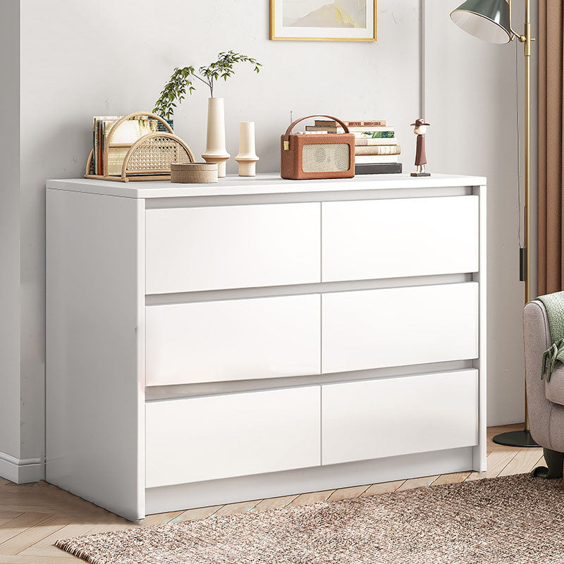 Contemporary Chest Dresser Wooden Storage Chest with Soft-Close Drawers 35"L x 16"W x 31"H White 6 Clearhalo 'Bedroom Furniture' 'Dressers & Chests' 'dressers_chests' 'furn' 'furn_dressers_chests' 'Furniture' 5799159