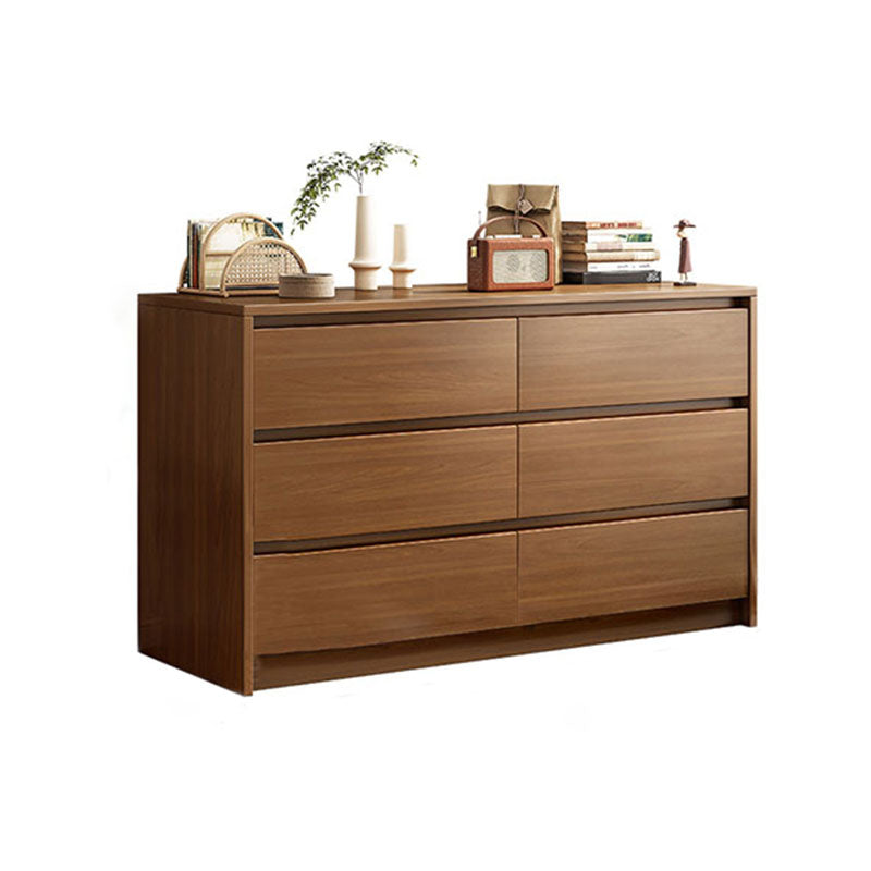 Contemporary Chest Dresser Wooden Storage Chest with Soft-Close Drawers 47"L x 16"W x 31"H Walnut 6 Clearhalo 'Bedroom Furniture' 'Dressers & Chests' 'dressers_chests' 'furn' 'furn_dressers_chests' 'Furniture' 5799162