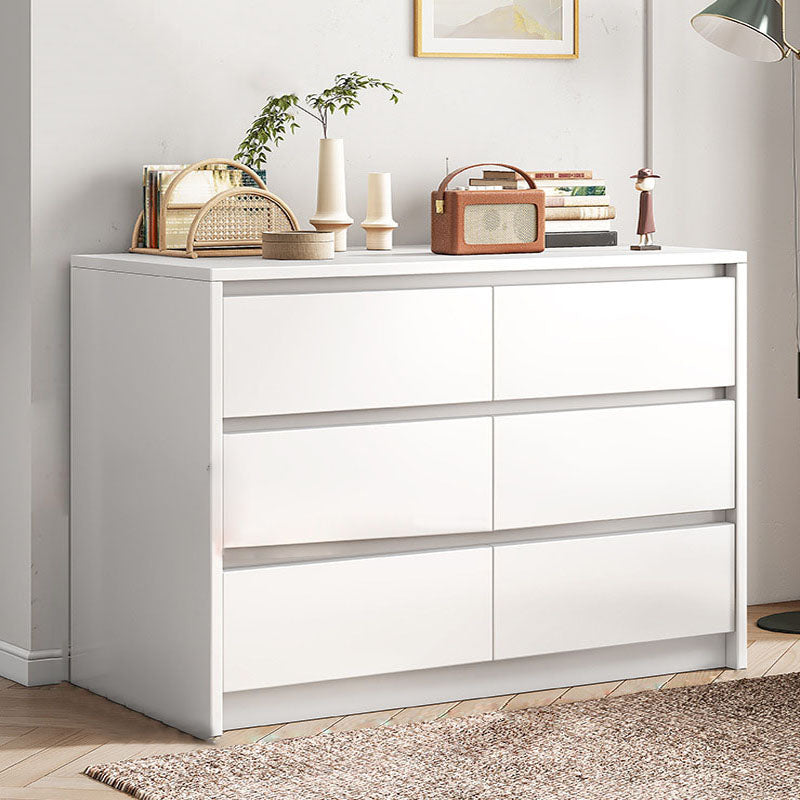 Contemporary Chest Dresser Wooden Storage Chest with Soft-Close Drawers 47"L x 16"W x 31"H White 6 Clearhalo 'Bedroom Furniture' 'Dressers & Chests' 'dressers_chests' 'furn' 'furn_dressers_chests' 'Furniture' 5799163