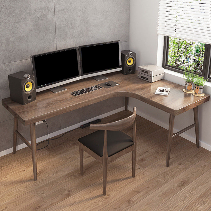 Modern Style Wooden Writing Desk L-Shape Desk for Bedroom and Office 55.1"L x 31.5"W x 29.5"H Clearhalo 'furn' 'furn_office_desk' 'Furniture' 'Office Desks' 'Office Furniture' 'office_desk' 5799600