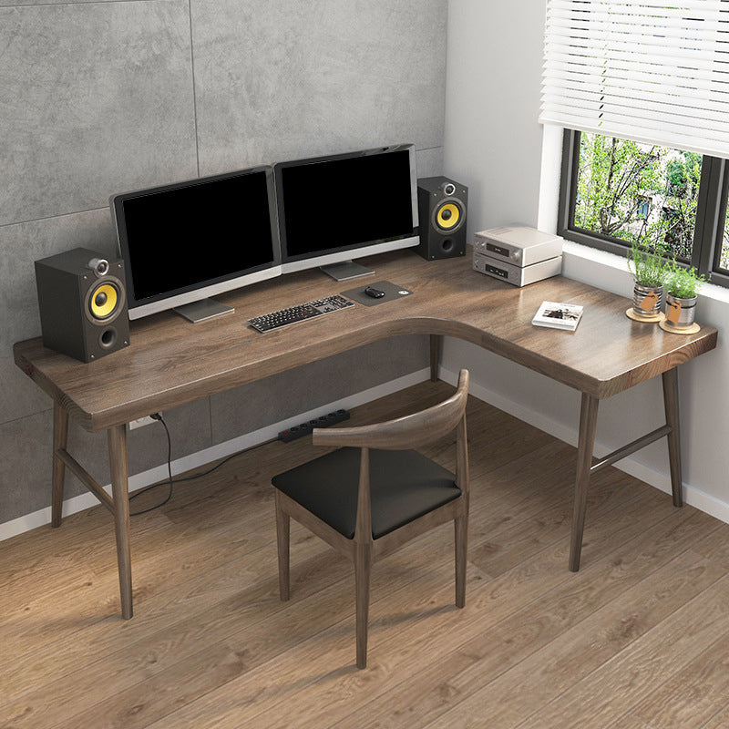 Modern Style Wooden Writing Desk L-Shape Desk for Bedroom and Office 47.2"L x 31.5"W x 29.5"H Clearhalo 'furn' 'furn_office_desk' 'Furniture' 'Office Desks' 'Office Furniture' 'office_desk' 5799602