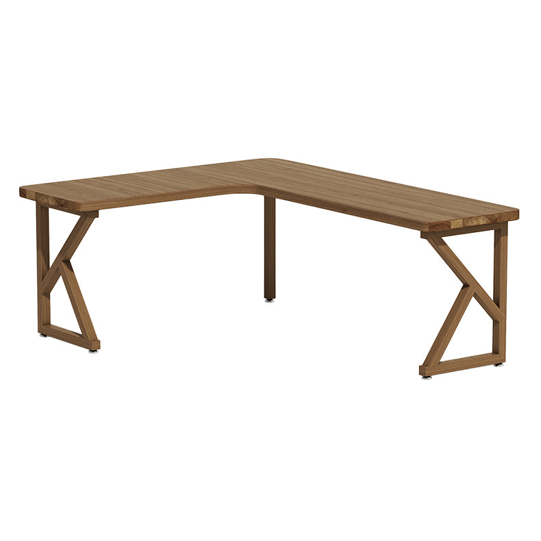 L-Shaped 29.6" H Modern Minimalist Office Desk Brown Writing Desk for Home and Office