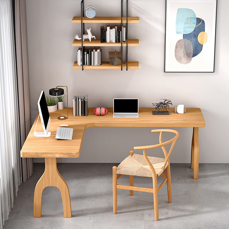 Contemporary Style L-Shape Home Wrting Desk Simple Solid Wood Working Writing Desk 70.9"L x 39.4"W x 29.5"H Clearhalo 'furn' 'furn_office_desk' 'Furniture' 'Office Desks' 'Office Furniture' 'office_desk' 5799738