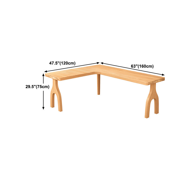 Contemporary Style L-Shape Home Wrting Desk Simple Solid Wood Working Writing Desk Clearhalo 'furn' 'furn_office_desk' 'Furniture' 'Office Desks' 'Office Furniture' 'office_desk' 5799754