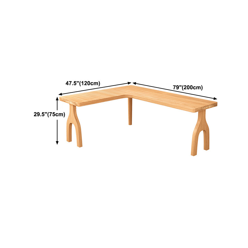 Contemporary Style L-Shape Home Wrting Desk Simple Solid Wood Working Writing Desk Clearhalo 'furn' 'furn_office_desk' 'Furniture' 'Office Desks' 'Office Furniture' 'office_desk' 5799762