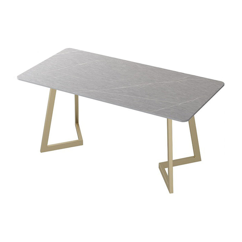 Contemporary Office Desk 29.53-inch Rectangular Writing Desk Grey-Gold Clearhalo 'furn' 'furn_office_desk' 'Furniture' 'Office Desks' 'Office Furniture' 'office_desk' 5799819