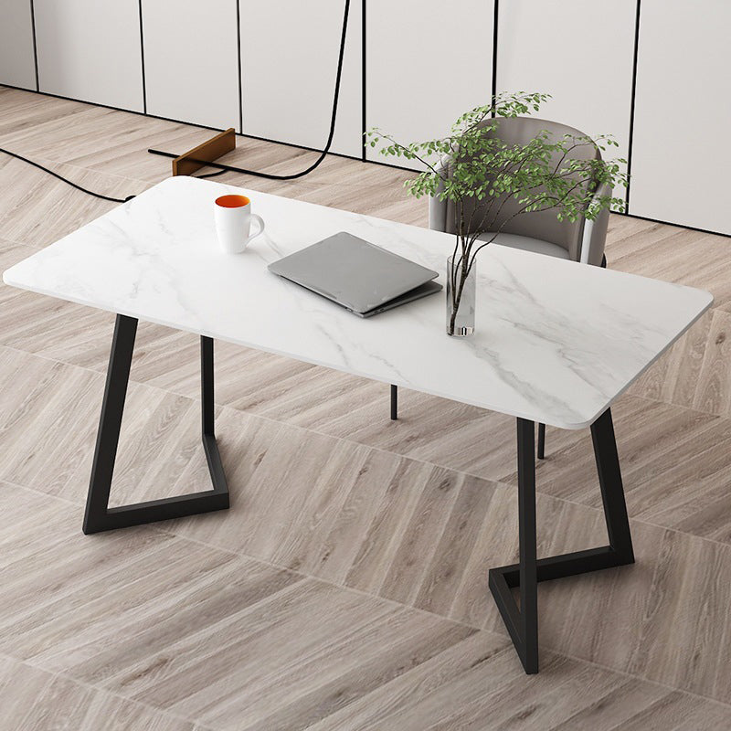 Contemporary Office Desk 29.53-inch Rectangular Writing Desk 55.1"L x 31.5"W x 29.5"H Black-White Clearhalo 'furn' 'furn_office_desk' 'Furniture' 'Office Desks' 'Office Furniture' 'office_desk' 5799821