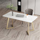 Contemporary Office Desk 29.53-inch Rectangular Writing Desk 55.1"L x 31.5"W x 29.5"H Gold-White Clearhalo 'furn' 'furn_office_desk' 'Furniture' 'Office Desks' 'Office Furniture' 'office_desk' 5799824