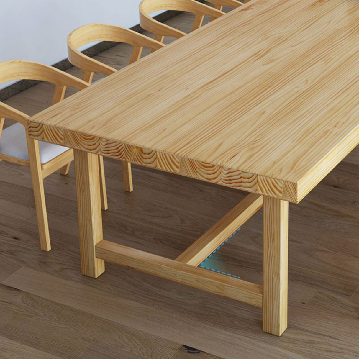 Escritorio de oficina moderno de 30 "H Moderno de escritorio de madera maciza de pino sólido