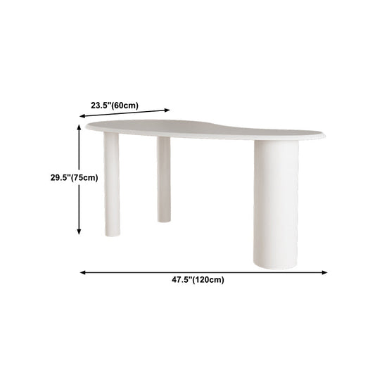29.5" H White Irregular Shape Working Writing Desk Modern Style Desk for Office Clearhalo 'furn' 'furn_office_desk' 'Furniture' 'Office Desks' 'Office Furniture' 'office_desk' 5799947