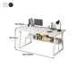 Wood Writing Desk Contemporary Rectangular Office Desk with Shelf