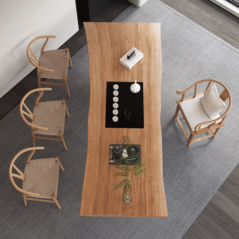 Escritorio de oficina moderno de 30 "H escritorio de oficina acrílico de madera maciza natural