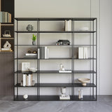 Modern Open Storage Bookcase 9.8" W Iron Frame Bookshelf with Shelves Clearhalo 'Bookcases' 'furn' 'furn_bookcases' 'Furniture' 'Office Furniture' 5800330