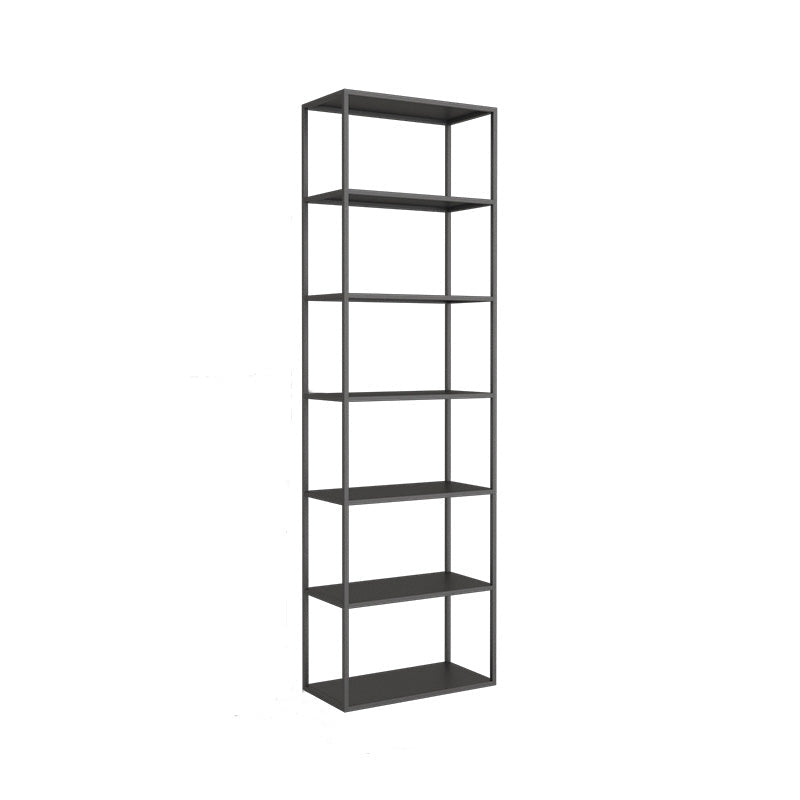 Modern Open Storage Bookcase 9.8" W Iron Frame Bookshelf with Shelves 24"L x 10"W x 71"H Black Clearhalo 'Bookcases' 'furn' 'furn_bookcases' 'Furniture' 'Office Furniture' 5800331