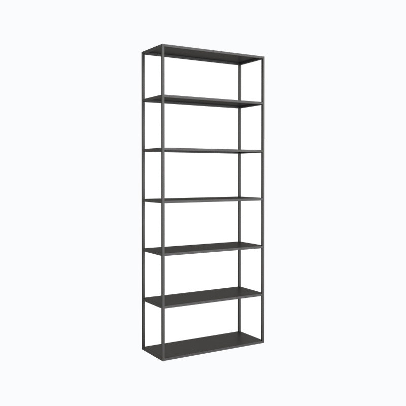 Modern Open Storage Bookcase 9.8" W Iron Frame Bookshelf with Shelves 31"L x 10"W x 71"H Black Clearhalo 'Bookcases' 'furn' 'furn_bookcases' 'Furniture' 'Office Furniture' 5800332