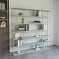 Modern Open Storage Bookcase 9.8" W Iron Frame Bookshelf with Shelves 71"L x 10"W x 71"H Green Clearhalo 'Bookcases' 'furn' 'furn_bookcases' 'Furniture' 'Office Furniture' 5800333