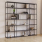 Modern Open Storage Bookcase 9.8" W Iron Frame Bookshelf with Shelves 71"L x 10"W x 71"H Black Clearhalo 'Bookcases' 'furn' 'furn_bookcases' 'Furniture' 'Office Furniture' 5800334